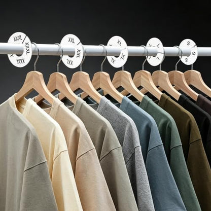 45Pcs Clothing Size Dividers Round Plastic White - color: White-9 Sizes (Xxs-xxxxl)