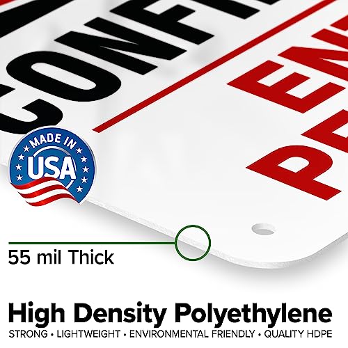 Danger Confined Space Enter By Permit Only Sign, 7x10 Inches, 55 mil thick - size: 7x10 - Polyethylene