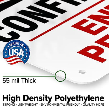 Danger Confined Space Enter By Permit Only Sign, 7x10 Inches, 55 mil thick - size: 7x10 - Polyethylene