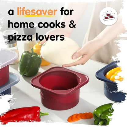 PLUS 1000ml Pizza Dough Proofing Containers, 2-Pack, Cranberry - color: Cranberry