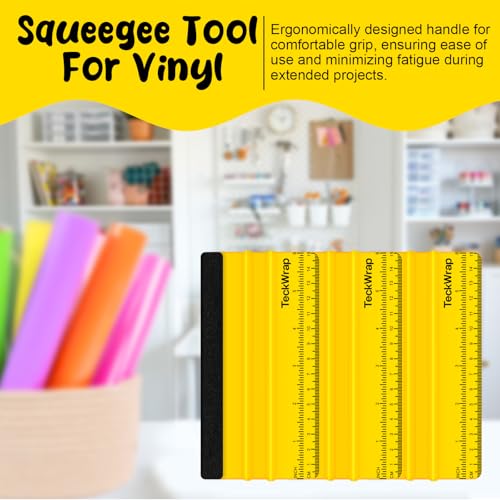 TECKWRAP Professional Felt Squeegee for Vinyl, Yellow, 2 PCS, 6"x2.9" - color: 2pcs Yellow