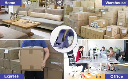 BOMEI PACK 6 Rolls Silent Brown Packing Tape, 1.88" x 60 yds,Heavy Duty Packaging Carton Tape for Shipping Packaing Moving Sealing, 2.4mil Thickness, 60 Yards Per Roll with Blue Dispenser - color: Brown