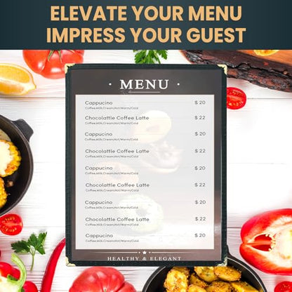 Menu Covers 8.5 x 11, 30 Pack Clear PVC Restaurant Sleeves - size: 8.5" x 11", 1 Page 2 View