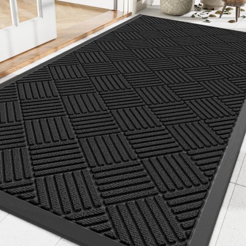 Amyracel Front Door Mat 2'x6', Heavy Duty Waterproof Commercial Floor Mat - color: Black Diamond, size: 2' x 6'(Rectangular)