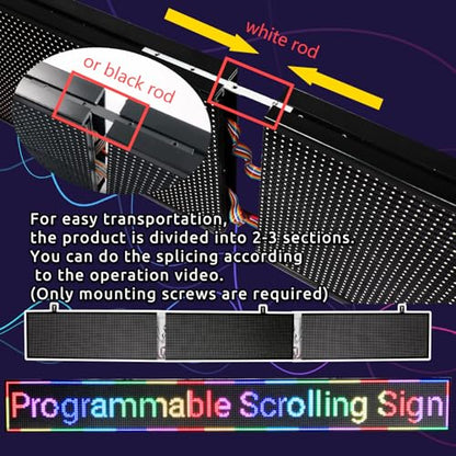 115"X14" P10 Outdoor LED Sign Programmable Scrolling LED Signs for Business - size: P10 115*14 INCH