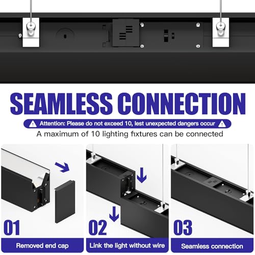 JTT 4FT LED Linear Light Fixture, 30W/40W/50W 3CCT 3/4/5000K CCT - 2Pack - size: 4FT(2 Pack)