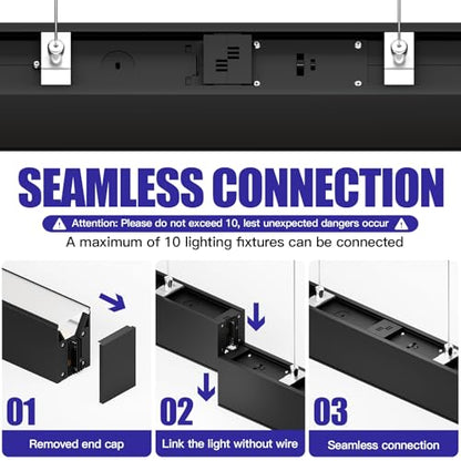 JTT 4FT LED Linear Light Fixture, 30W/40W/50W 3CCT 3/4/5000K CCT - 2Pack - size: 4FT(2 Pack)