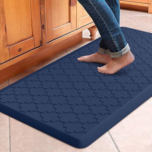 WISELIFE Kitchen Mat Cushioned Anti Fatigue Floor Mat, 17.3"x39", Blue - color: Blue, size: 1'5" x 3'3" (Rectangular)