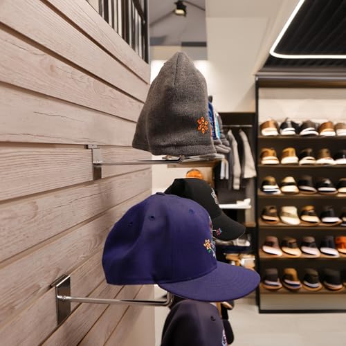 Slatwall Single Hat Display, Millinery Headwear Display Rack with Foam Pad - Chrome - 1 Unit - color: Chrome, size: 1 Unit