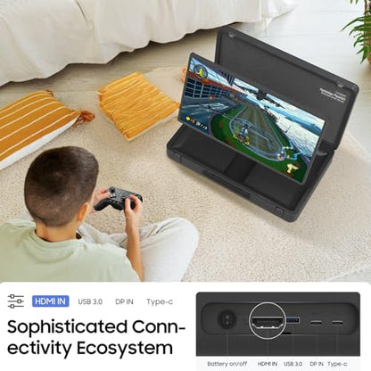 apolosign packgo 27-Inch Portable Entertainment System, Compact Suitcase Design Smart TV, Android OS, Bluetooth 3D Speakers, Built-in Battery 6H, Briefcase Screen Perfect for Travel & Parties (Gray) - color: Gray