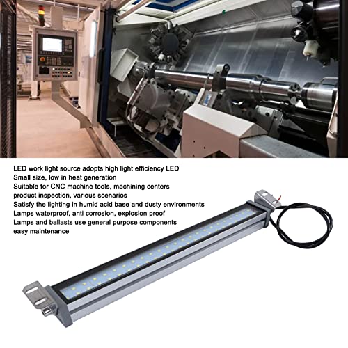 Industrial LED Tube Light, 24V 12W Aluminum Alloy LED Working Light White Source IP67 Explosion Proof Machine Tube Light For CNC Machine Tool Machining Center Work