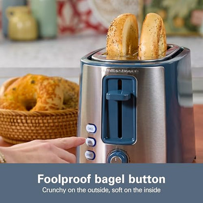 Hamilton Beach Extra-Wide Slot 2 Slice Toaster With Bagel & Defrost Buttons - color: Kitchen Makeover Blue
