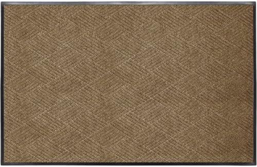 WaterHog Max Diamonds Front Door Mat Indoor Outdoor Entrance, All-Weather - color: Khaki, size: Extra Large 45"x70" (4’x6’)