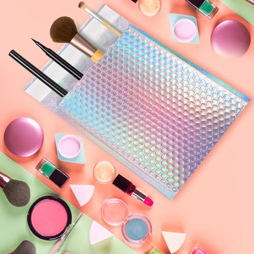 30 Pcs Metallic Bubble Mailer,Poly Padded Envelopes,Waterproof Self Seal Adhesive Shipping Bags,Foil Glitter Glamour Shipping Mailer,Holographic Cushion Envelopes for Mailing,Small Business