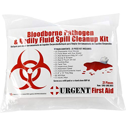 22 Piece Bodily Fluid Cleanup Pack/Bloodborne Pathogen Kit - OSHA Compliant (Pack of 3) - size: 21 Piece Set (Pack of 3)
