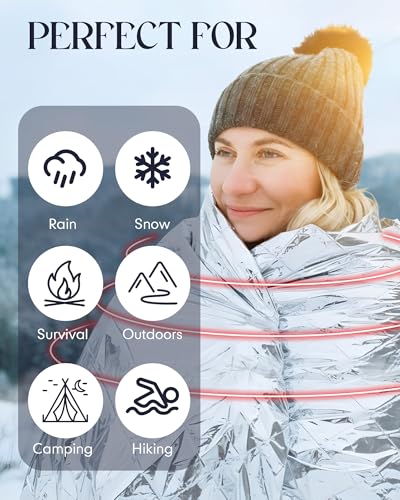 Cutecrop 96 Pcs Survival Kit 48 Emergency Blankets 48 Pairs Wool Socks