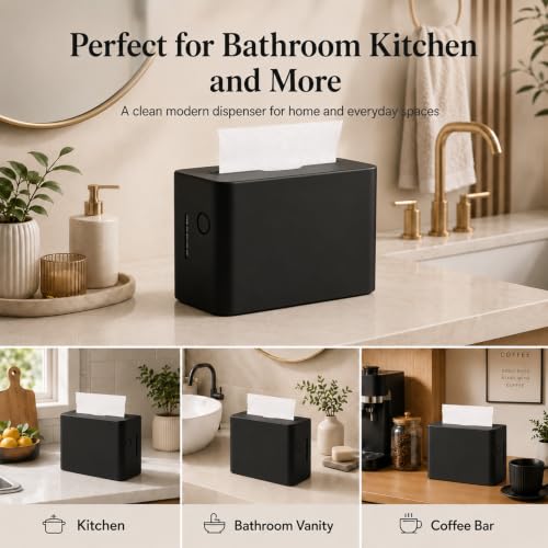Multifold Paper Towel Dispenser Countertop, Commercial Hand Towel Holder - color: Black