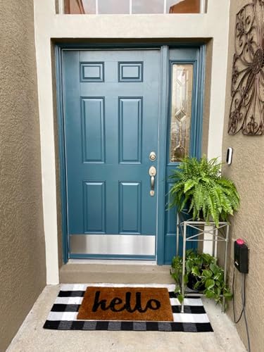 Door Metal Kick Plate 10x24 inches Aluminum Plates Black - color: Black, size: 24inches