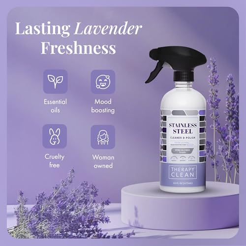 Therapy Stainless Steel Cleaner and Polish, Lavender - Two 16oz Bottles - size: 16 Fl Oz (Pack of 2)