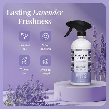 Therapy Stainless Steel Cleaner and Polish, Lavender - Two 16oz Bottles - size: 16 Fl Oz (Pack of 2)