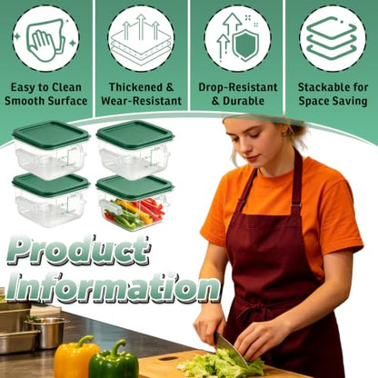 4 Pack 2QT Commercial Clear Food Storage Containers with Lid, NSF - color: Green, size: 2Qt-4 Pack