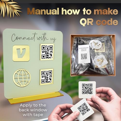 Skywin QR Code Sign for Business, Cash App QR Code Sign Stand - Beige - color: Beige