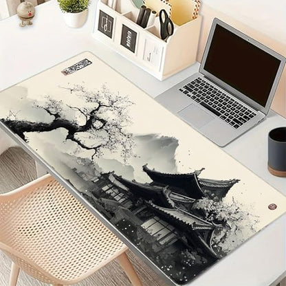 Gaming Large Mouse Pad 35.7x15.7inch,Japanese Desk Mat Pad for Keyboard and Mouse, Gaming Mousepad, Keyboard Mat Pads with Non-Slip Rubber Base,Waterproof Computer Mat Office Home Desktop Protection - color: cloud-kissed towers