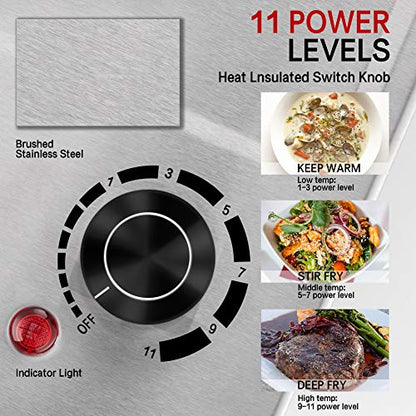 CUSIMAX Electric Hot Plate, 1500W Single Burner, Hot Plate for Cooking - color: Silver, size: Single