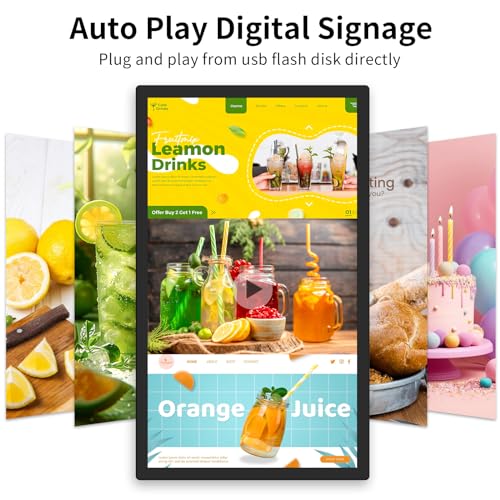 15.6" Digital Signage Display with Adjustable Stand - color: Black, size: 2+32