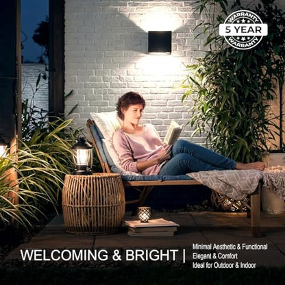 Led Wall Sconce Light, Modern Outdoor Lights for House, Led Wall Lights for Bedroom, 20W Adjustable Up&Down Lighting/Waterproof Matt Black Aluminium/ 6500K,1 Pack - color: 6500K 1 Pack