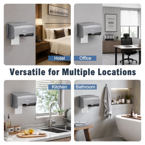 Double Toilet Paper Holder Wall Mount,Hold Two Rolls*4.5”,Gray - color: Gray