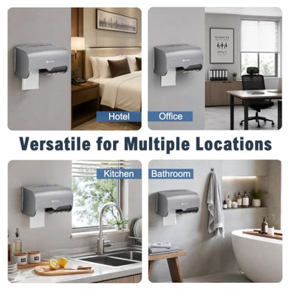 Double Toilet Paper Holder Wall Mount,Hold Two Rolls*4.5”,Gray - color: Gray