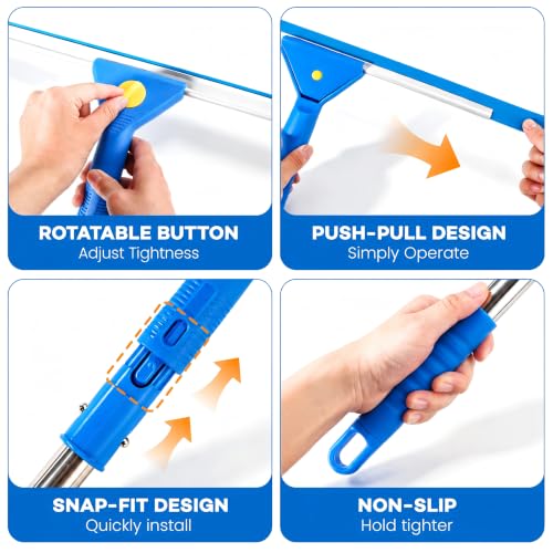 ALOTIKI 9Pcs Window Cleaning Kit with 3 Gal Cleaning Bucket & 81" Squeegee