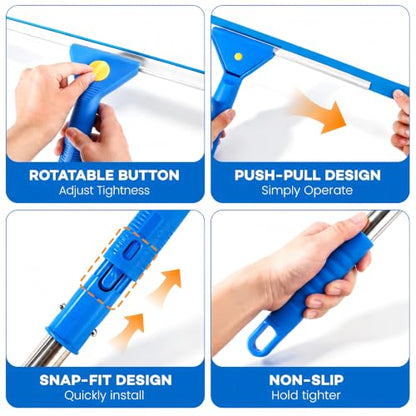 ALOTIKI 9Pcs Window Cleaning Kit with 3 Gal Cleaning Bucket & 81" Squeegee