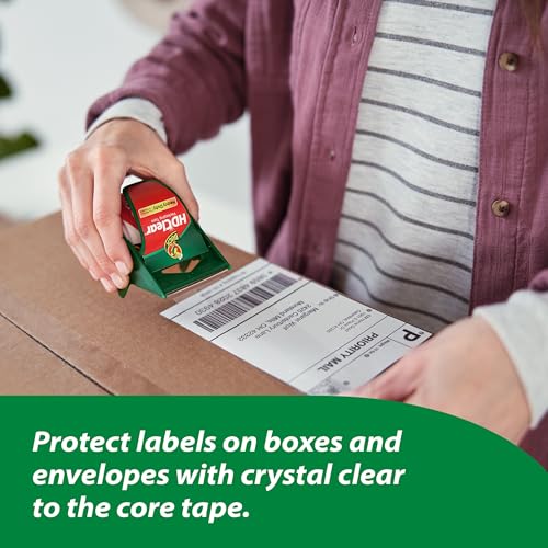 Duck HD Clear Packing Tape with Dispensers - 6 Rolls of Strong Heavy Duty Packing Tape for Shipping and Moving,Boxes and Packaging - 1.88 in. x 22.2 Yards - 1.5" Core - Clear (287732),(Pack of 2) - size: 12 Rolls