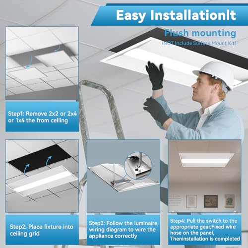 16Pack 2x4 LED Troffer Center Basket Panel,5 Color Tunable 3500K/4000K/5000K,Watt Adjustable,50W/60W/72W-Up to 10800 Lumens,0-10V Dimmable Recessed Back-Lit Drop Ceiling Light,ETL Qualified - size: 2x4 16Pack