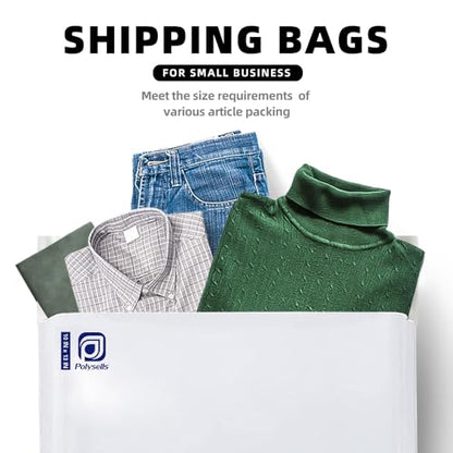 POLYSELLS 100 pcs 10x13 Inches White x Silver Poly Mailers Shipping Envelopes, Strong Adhesive Sealing, Waterproof, and Tear-resistant Postal Mailing Bags for Clothing, Books, and Accessories - size: 10"x13" 100 PCS