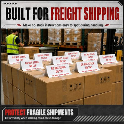 Novabright 100 Pack Do Not Stack Tent Labels for Safe Shipping Pallets
