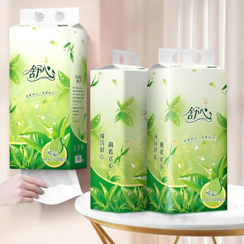 4-Ply Hanging Facial Tissues, 6 Pack (7,680 Sheets Total) - Ultra Soft, High-Capacity Soft Pack Tissues for Bathroom, Kitchen, and Car - Space-Saving Wall Mount Design - size: 1280 Count (Pack of 6)