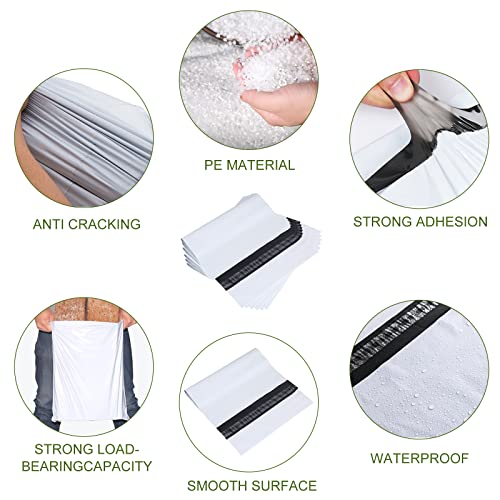 SJPACK 10x13-inch 3000 Bags 2.5 Mil Poly Mailers Envelopes Bags With Self-sealing Strip White Bags - size: 3000 bags