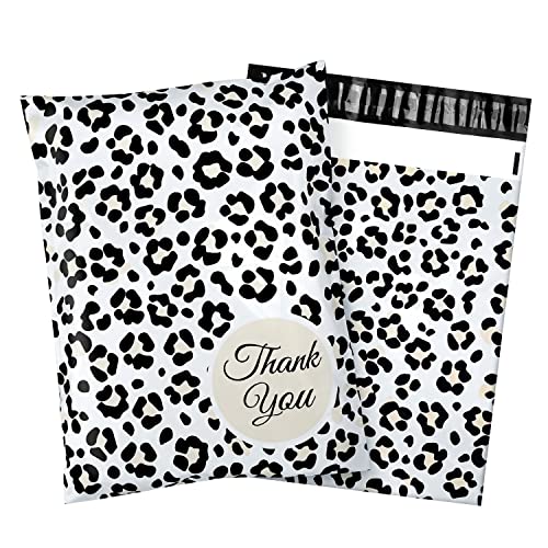 100 Pack Poly Mailers 10x13, Cute Packaging Envelope Mailers Polymailers Packaging for Small Business, Shipping Bags for Clothing Poly Bags Boutique Supplies with Self Seal Strip (Cheetah) - color: cheetah