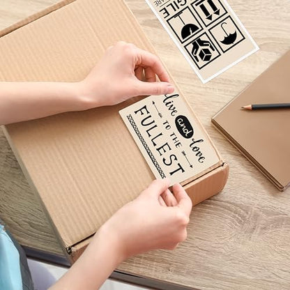 3x5 Inch Thermal Labels,Rectangle Sticker,300PCS Water & Oil Proof Shipping Labels with Strong Adhesive,Compatible with Zebra & Rollo,for Moving Boxes,Small Business & Inventory,Light Brown - color: Light Brown