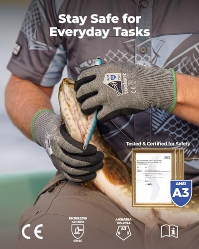 toolant A3/A5 ANSI & EN388 Certified Metal Q ComfyCut Cut Resistant Gloves - size: Medium