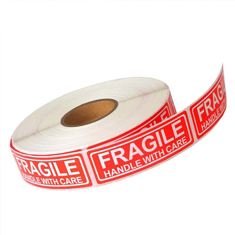 3 x 1 Inch Handle with Care 120 Fragile Stickers Per Roll, Fragile Handle with Care Stickers for Glassware Electronics, E-Commerce Seller Logistics Carrier Package Protection
