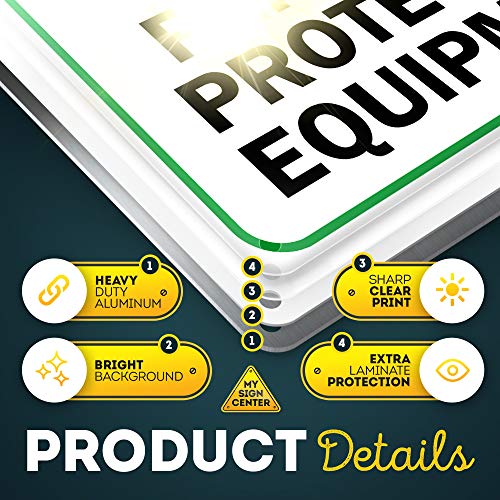 Think Safety First Wear Personal Protective Equipment Sign, 10" x 14" 0.40 Aluminum, Fade Resistance, Indoor/Outdoor Use, USA MADE By My Sign Center - size: 10" x 14" Aluminum