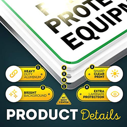 Think Safety First Wear Personal Protective Equipment Sign, 10" x 14" 0.40 Aluminum, Fade Resistance, Indoor/Outdoor Use, USA MADE By My Sign Center - size: 10" x 14" Aluminum