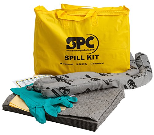 Brady SPC SKA-PP-TAA Universal Portable Spill Kit (Chemical/Oil/Water) Trade Agreement (TAA) Compliant - Includes Disposal Bag, Instructions, Gloves, Pads (10), and Socks (2) - style: Brady SPC SKA-PP-TAA