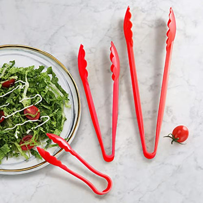 New Star Foodservice 35544 Utility Tong, 12 inch, Red, Set of 12 - color: Red (Set of 12)