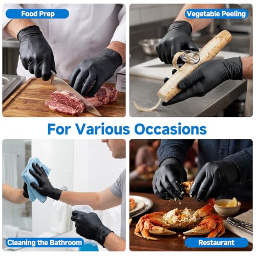 Food Grade 5 Mil Disposable Nitrile Gloves XL, 100Pcs - color: Black(100 Pcs), size: X-Large