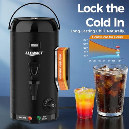 12L Electric Beverage Dispenser - Smart Temperature Control Heated Drink Container for Coffee,Hot Chocolate,Tea & Party Drinks,Large Capacity Office & Home Warmer with Safety Auto-Off - color: Black